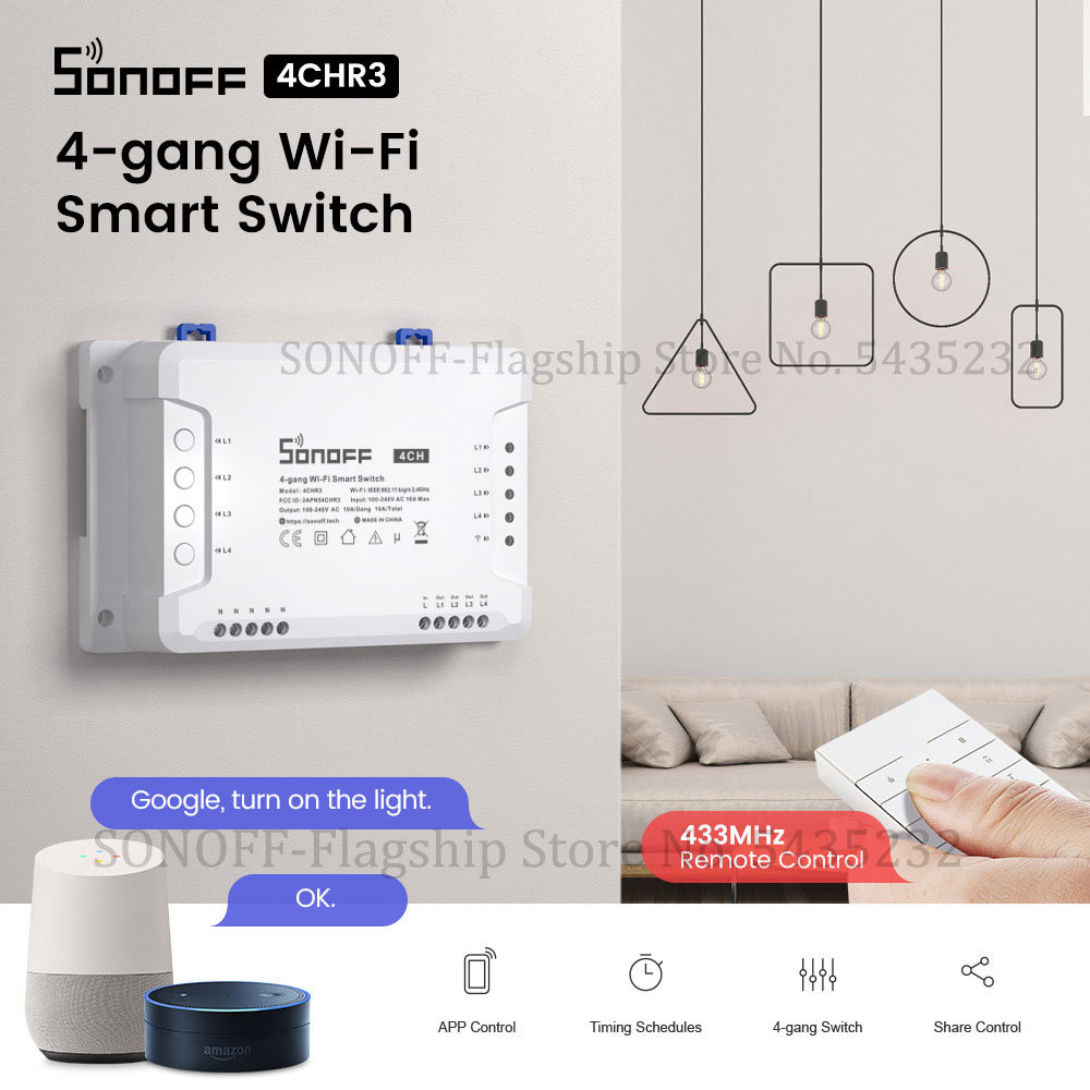 Home Automation Ideas - Itead SONOFF 4CH R3 Wifi modulo